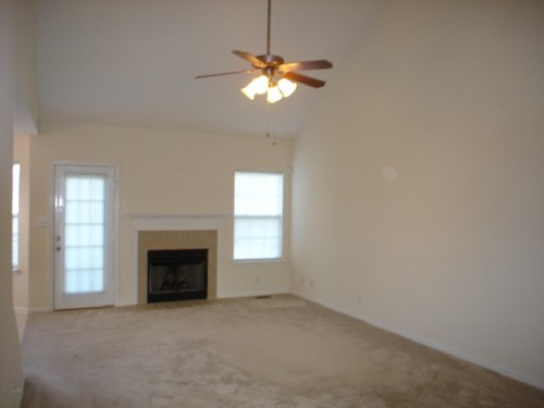 Valuted Ceiling and Fireplace in Greatroom
